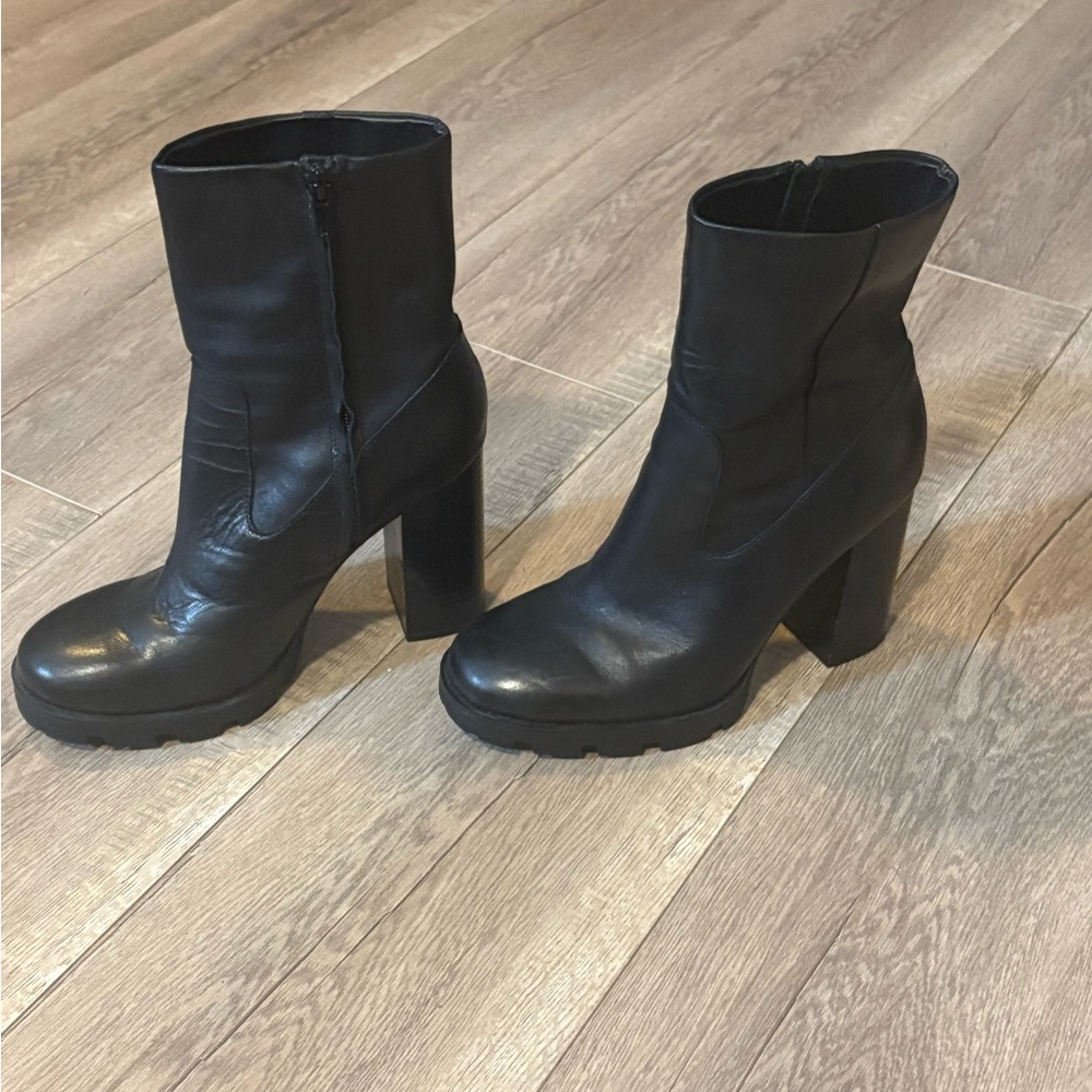 Zara Black Heeled Boots
